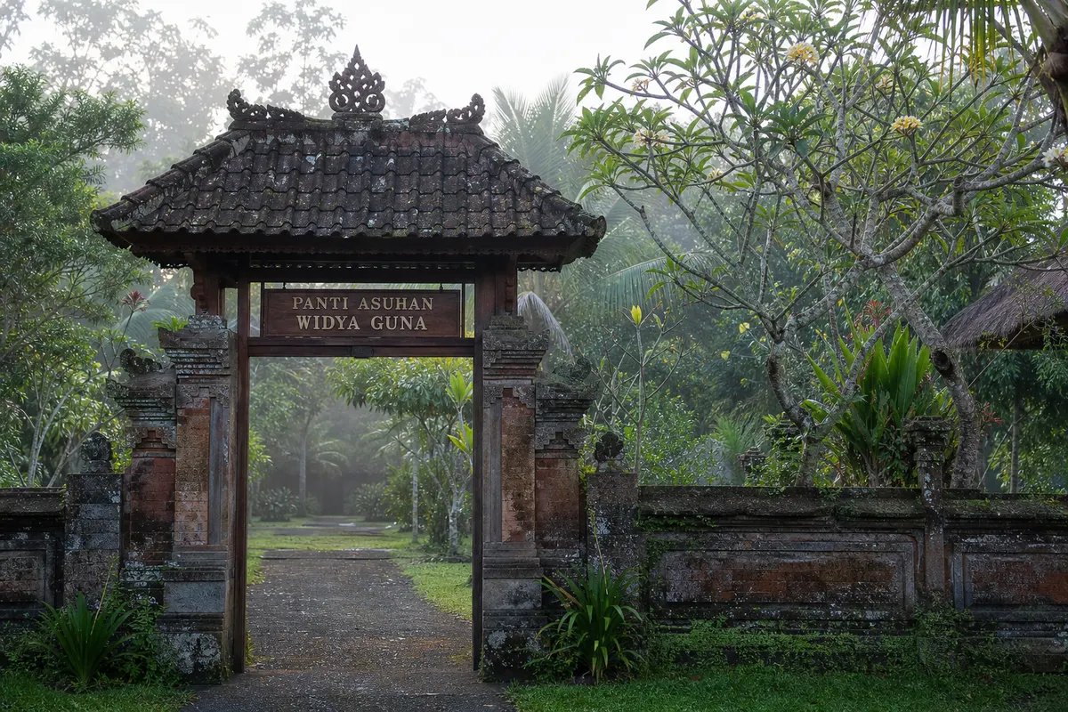 Entrance to a Balinese orphanage compound