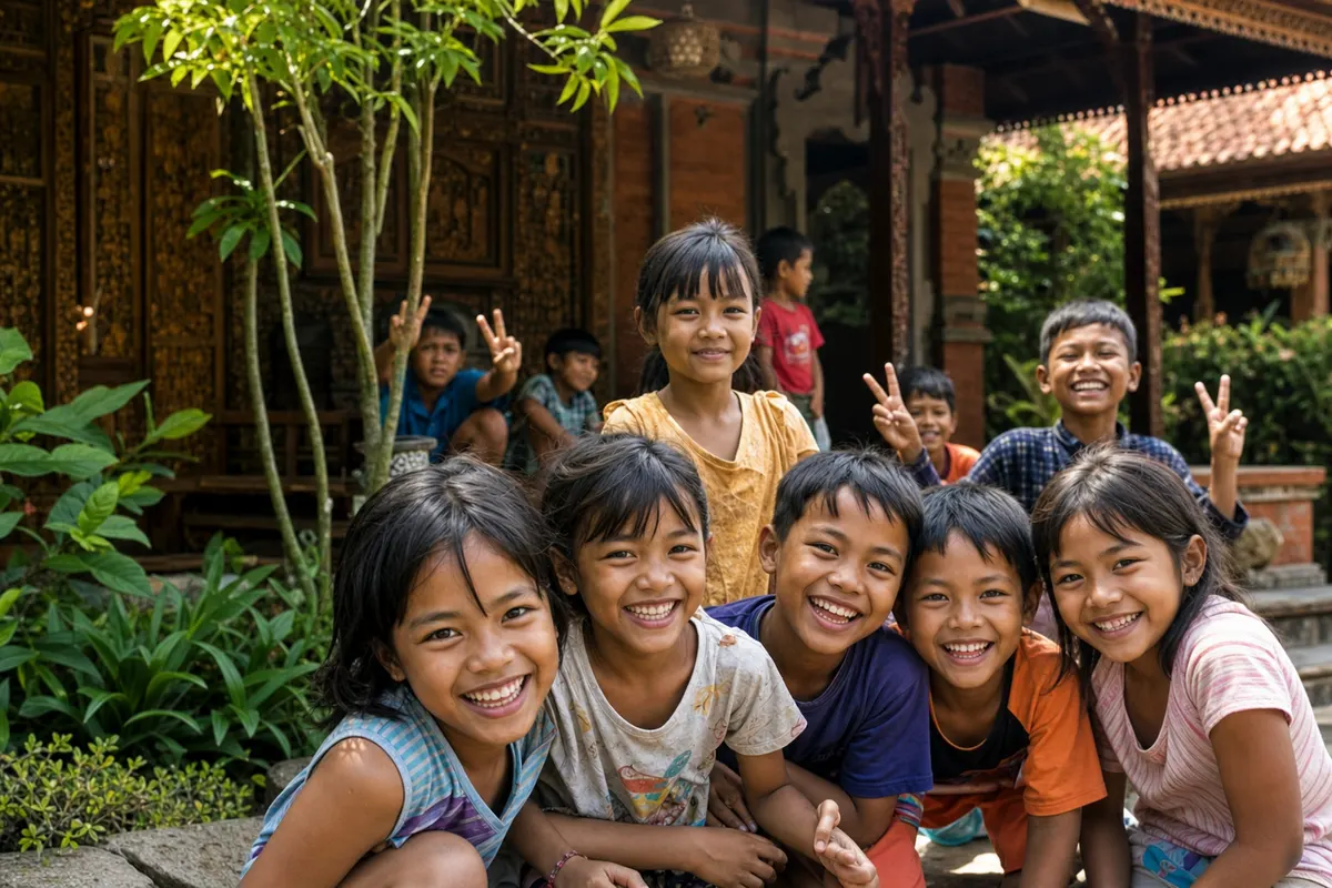 Balinese children together at their children's home